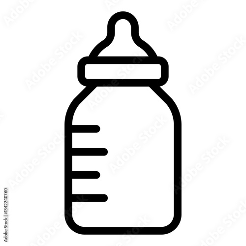 Baby bottle outline icon symbolizing infant feeding and nutrition
