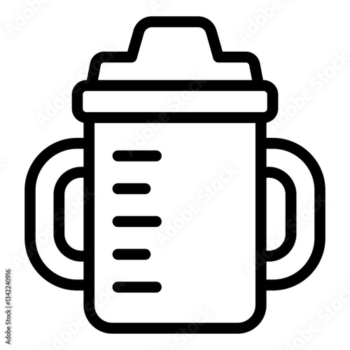 Sippy cup outline icon representing a training cup for toddlers