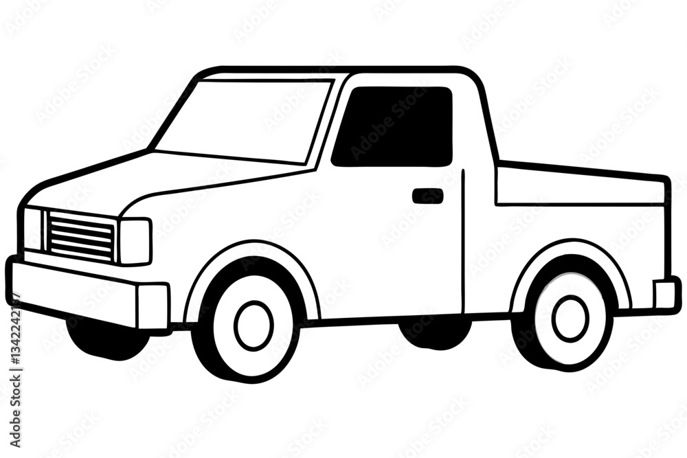 truck line art silhouette vector illustration truck line art silhouette vector illustration