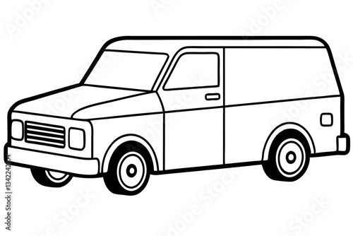 truck line art silhouette vector illustration
