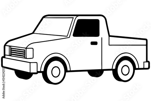 truck line art silhouette vector illustration