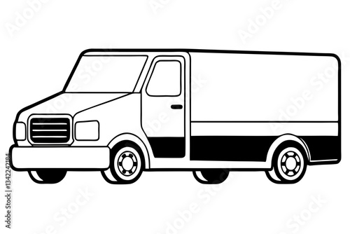 truck line art silhouette vector illustration