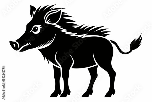 warthog line art silhouette vector illustration