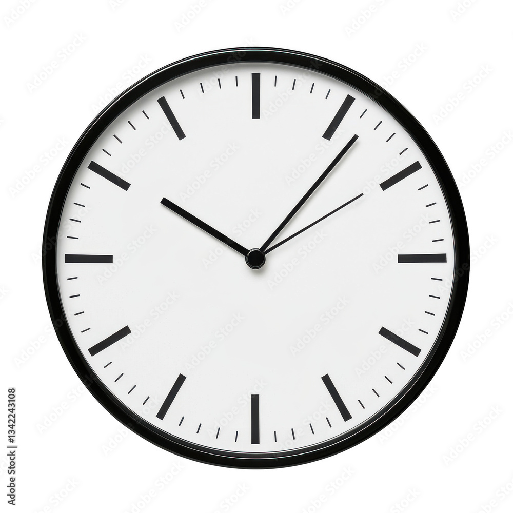 a classic clock face with black hands and minimalist design a classic clock face with black hands and minimalist design