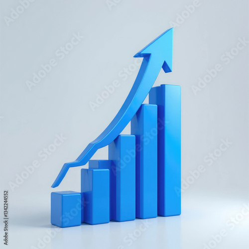 Blue Bar Graph with Arrow Pointing Upward Shows Growth Free Download Blue Bar Graph with Arrow Pointing Upward Shows Growth - GFXLoad