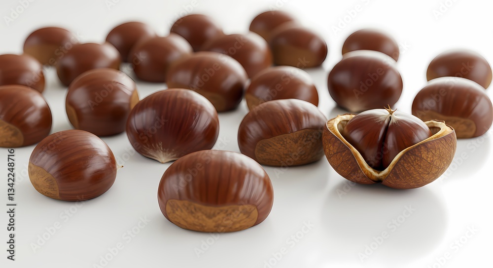 Roasted Chestnuts A Pile of Brown Nuts