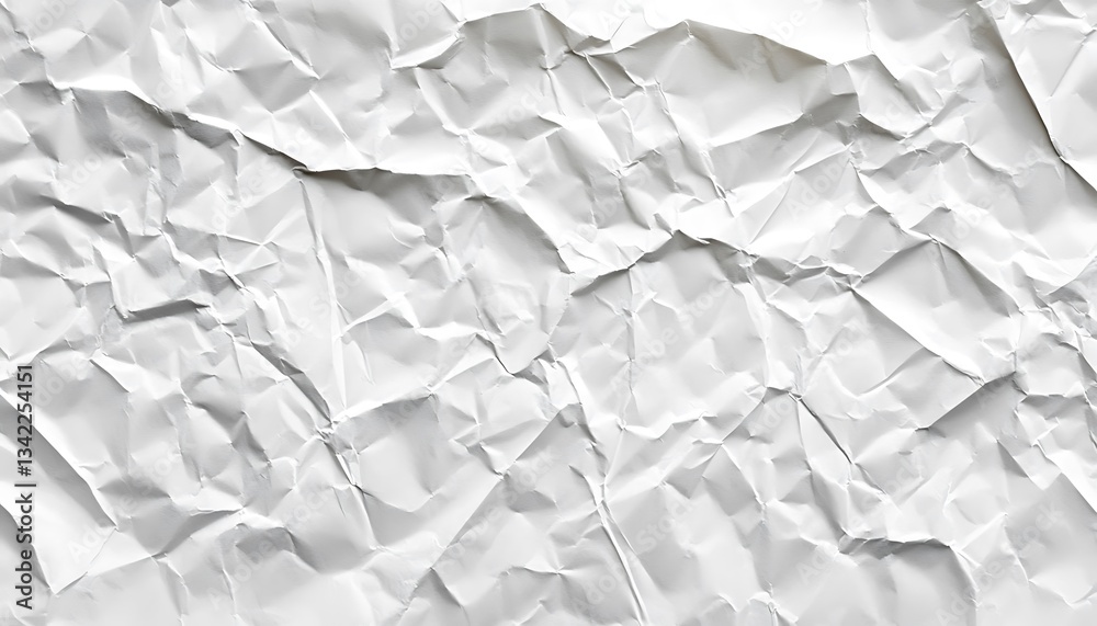Fototapeta premium Crumpled White Paper Texture. (1)