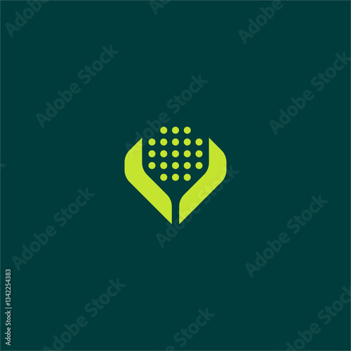 Letter V padel or padel V logo concept vector icon