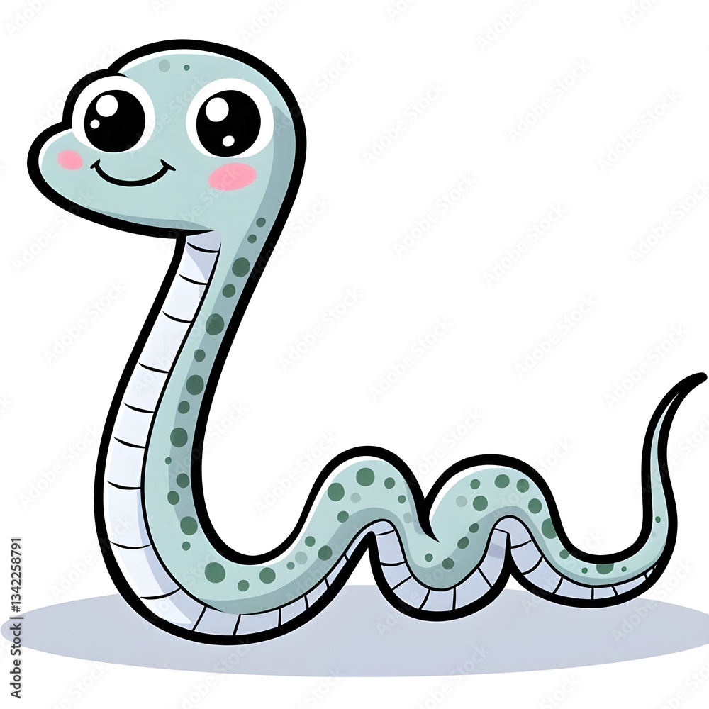 Fototapeta premium snake cartoon coloring page