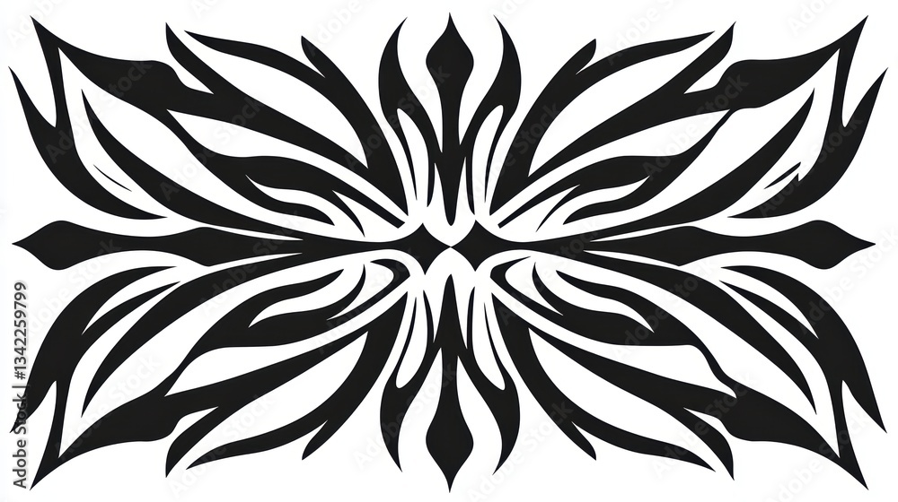 Fototapeta premium Creating Abstract Floral Design Element in Black and White Graphic