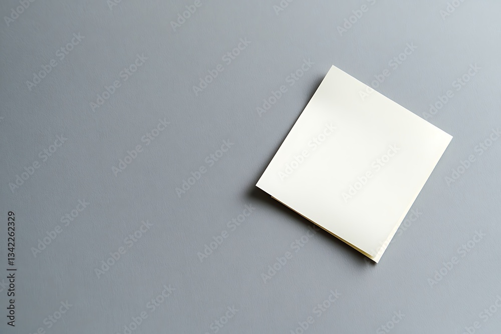 A blank white sticky note on a gray background A blank white sticky note on a gray background