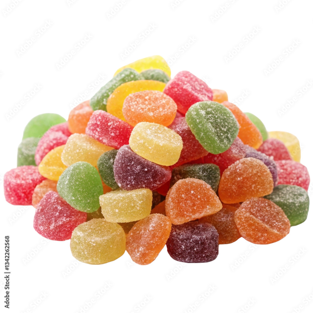 Pile of assorted jelly candies isolated on transparent background,png Pile of assorted jelly candies isolated on transparent background,png