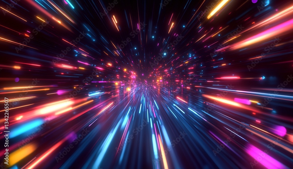 Vibrant and lively motion vector with streaks of light and vibrant colors depicting speed and excitement : Generative AI Vibrant and lively motion vector with streaks of light and vibrant colors depicting speed and excitement : Generative AI