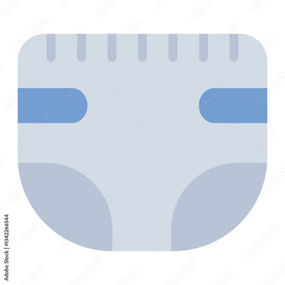 Diaper flat icon representing baby hygiene and comfort Diaper flat icon representing baby hygiene and comfort