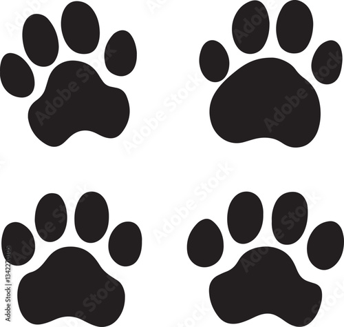 animal paw prints silhouette