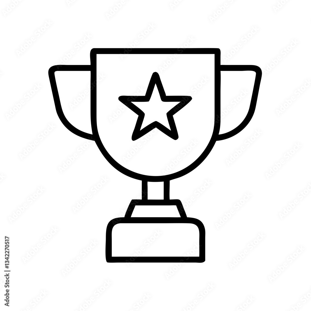 Trophy symbolizing achievement and success in minimalistic style Trophy symbolizing achievement and success in minimalistic style
