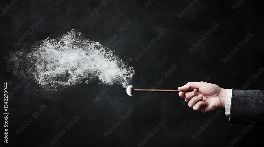 White Smoke Wand Magic Abstract Concept White Smoke Wand Magic Abstract Concept
