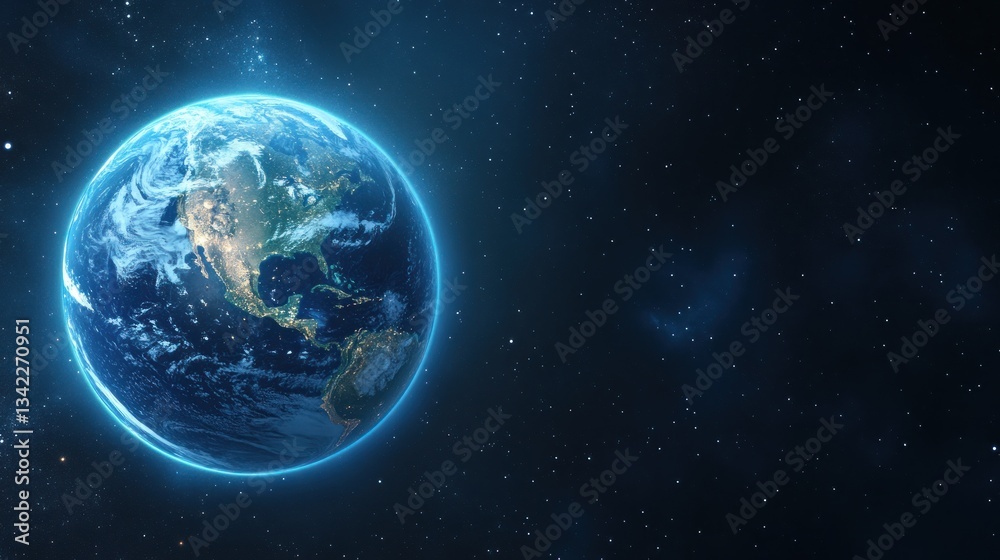 Obraz premium Earth from Space: A Celestial View of Our Planet