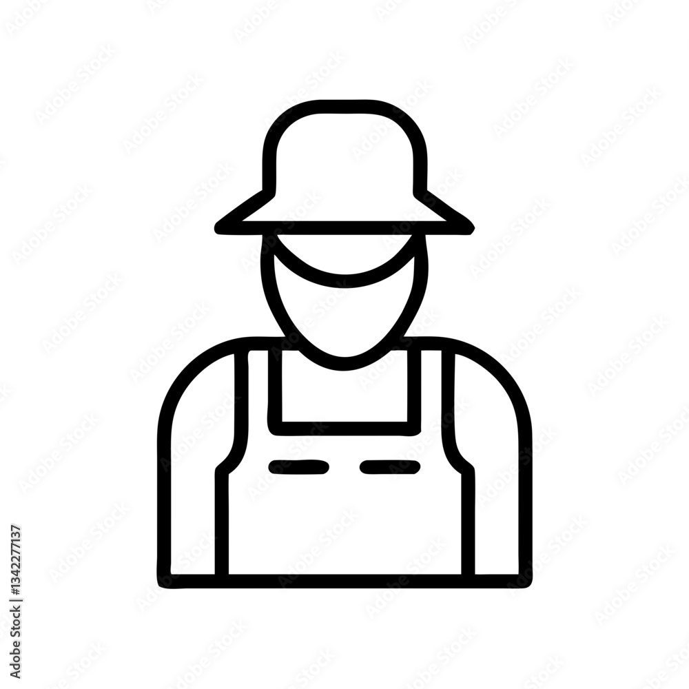 Fototapeta premium Farmer in protective wear against garden pests