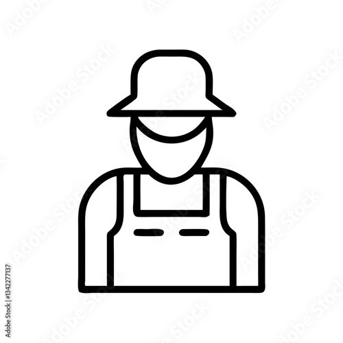 Farmer in protective wear against garden pests  