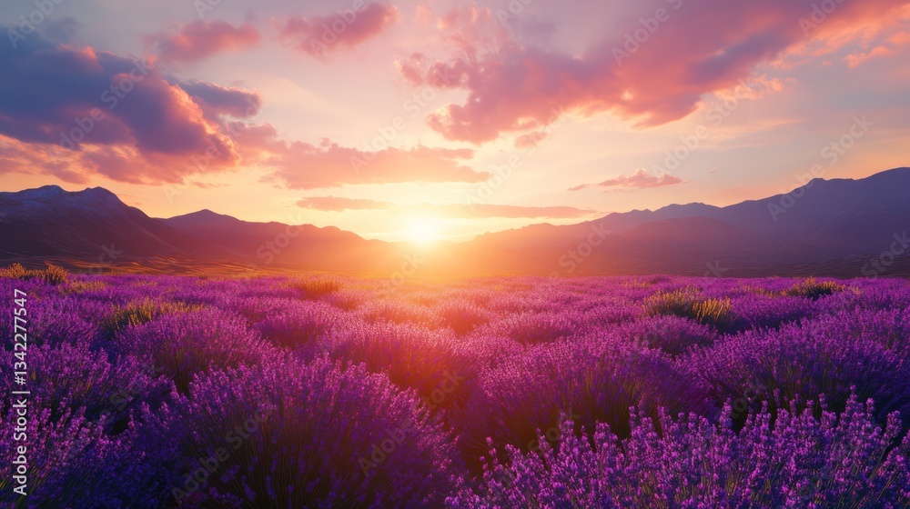 Sunset Lavender Field, Mountain View (1) Sunset Lavender Field, Mountain View (1)