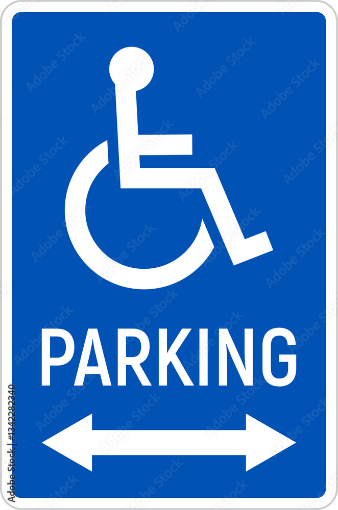 Handicapped reserved parking signs. Wheelchair ramp access sign symbol Handicapped reserved parking signs. Wheelchair ramp access sign symbol