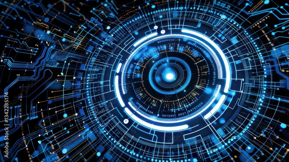 Fototapeta premium Binary flow patterns through digital information density via hash functions & mathematical algorithms show technological precision & data compression.