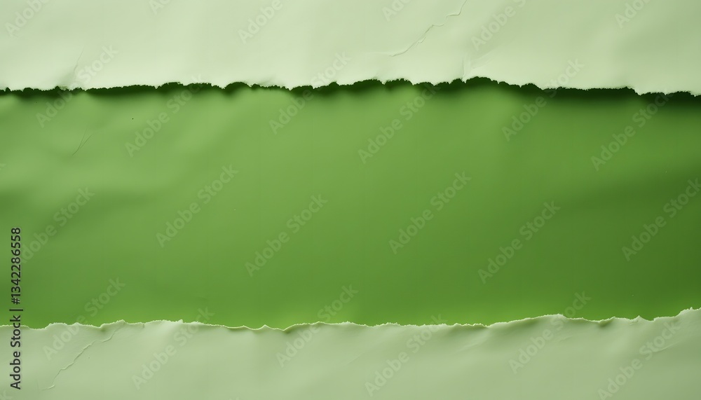 Fototapeta premium Green ripped paper torn edges strips