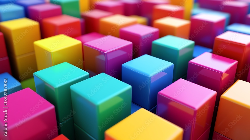 Colorful cubes, 3d render Colorful cubes, 3d render