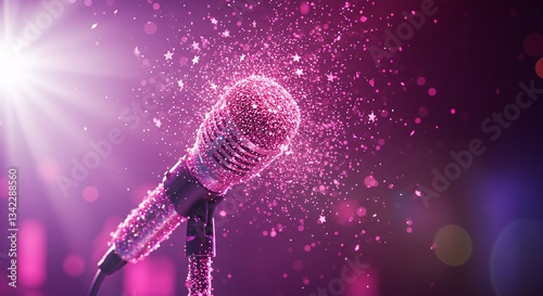 Glittery Pink Microphone  Sparkle  Stage  Concert  Music