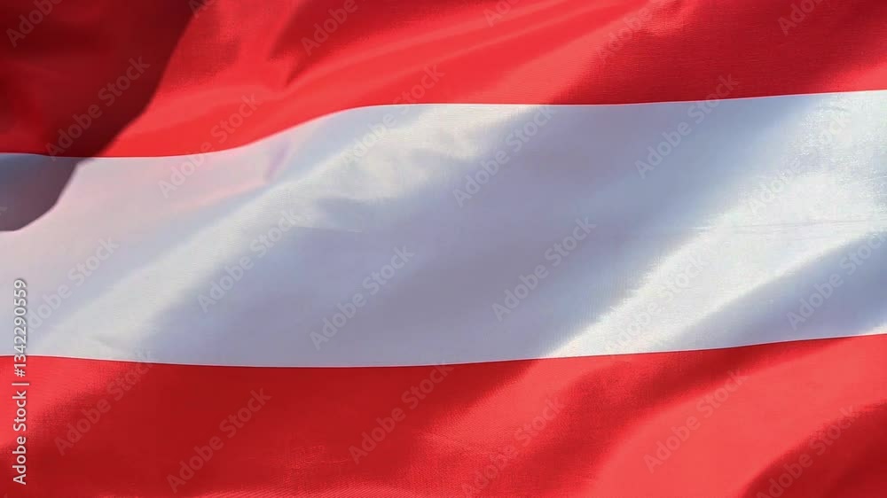 national flag of Austria fluttering in strong winds, slow motion national flag of Austria fluttering in strong winds, slow motion