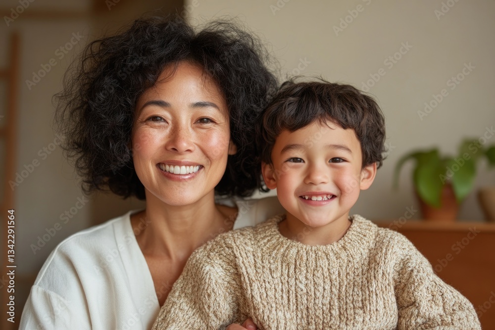 Warm embrace between mother and child, showcasing joy and connec Warm embrace between mother and child, showcasing joy and connec