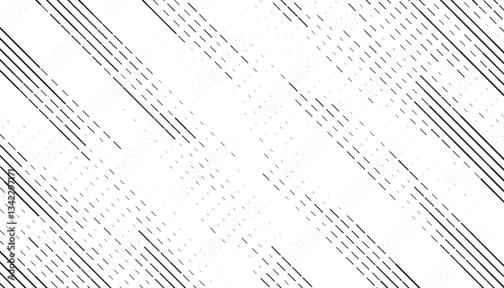 Obraz premium Black and white abstract geometric pattern with grunge effect on diagonal ways. Fully editable vector element 