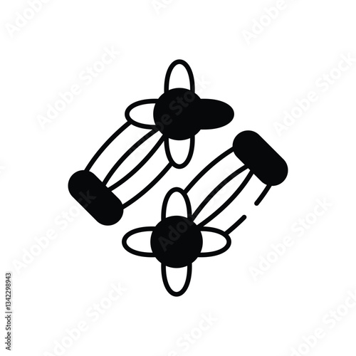 Hair Pins vector icon stock illustration