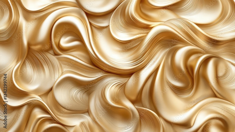 Obraz premium Abstract Gold Swirls Texture Background Luxurious Metallic Waves Pattern,