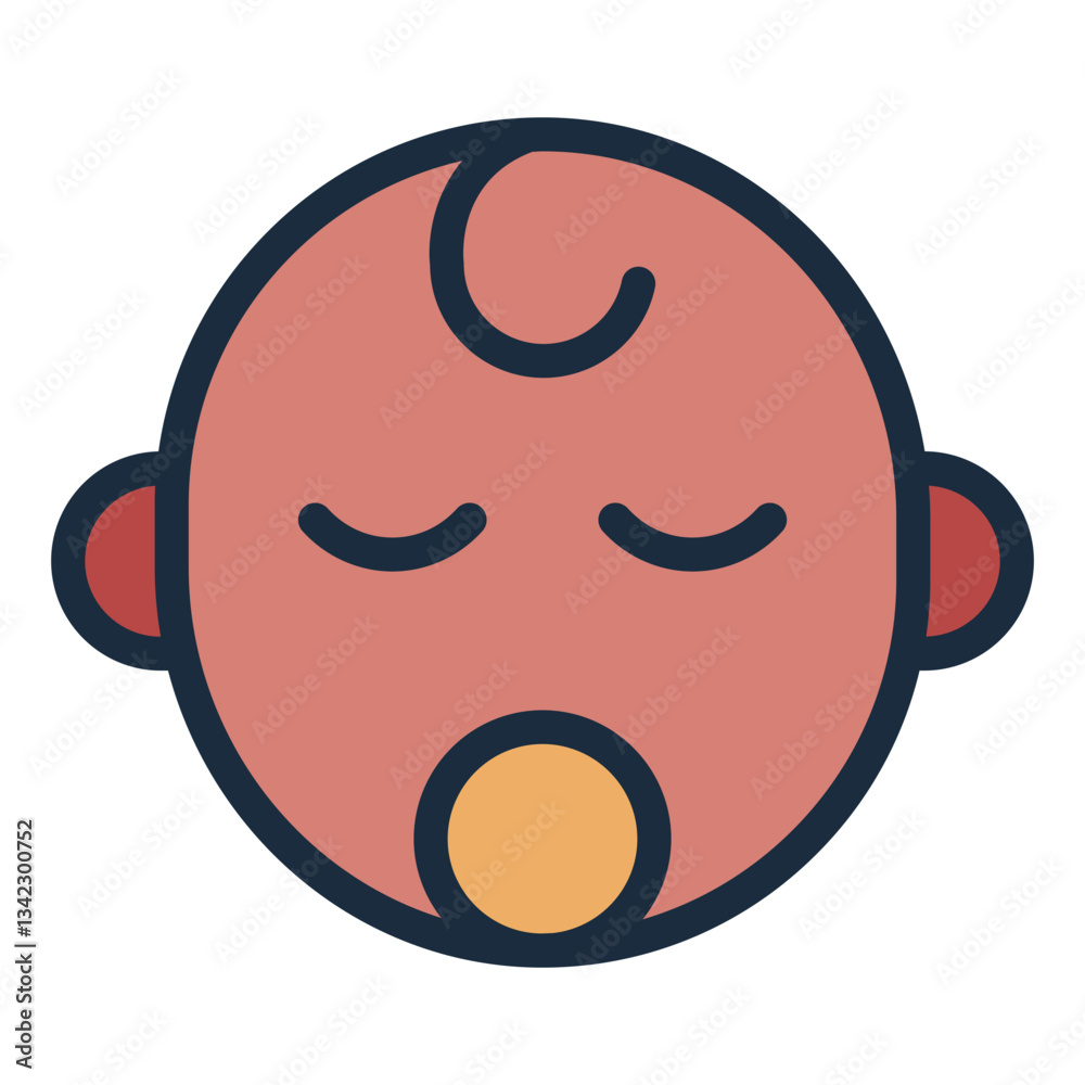 Baby boy filled line icon representing a newborn male child Baby boy filled line icon representing a newborn male child