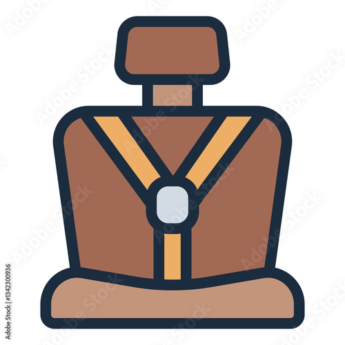 Baby car seat filled line icon representing safety seating for infants