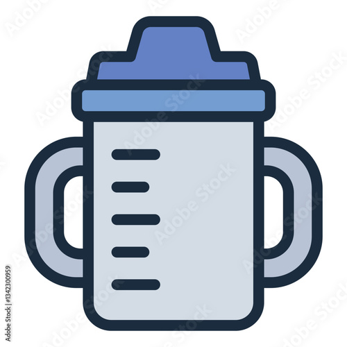 Sippy cup filled line icon representing a training cup for toddlers