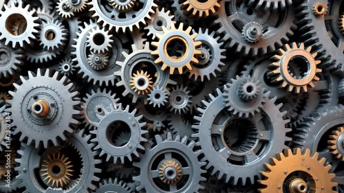 Wallpaper Mural A complex tessellation of interlocking hexagonal gears rotating Torontodigital.ca