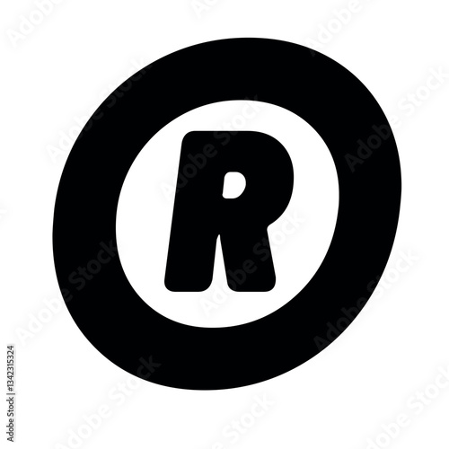 Trademark Copyright Symbol R vector illustration