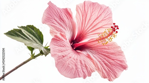 pink hibiscus flower isolated on white background :  photo