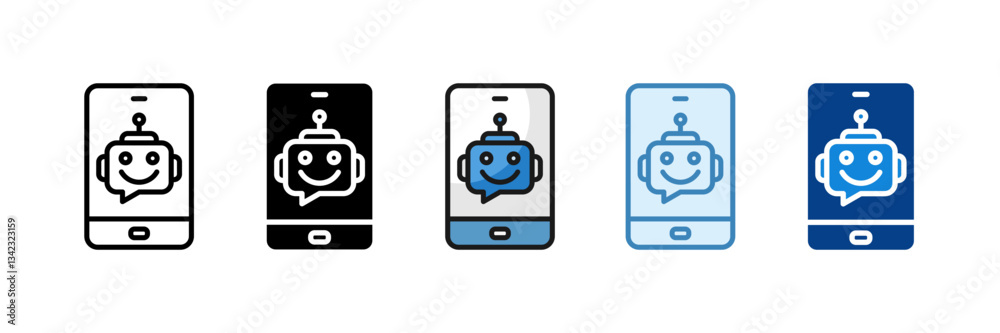 Chatbot Icon Set Multiple Style Collection Chatbot Icon Set Multiple Style Collection