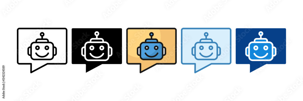 Obraz premium Chatbot Icon Set Multiple Style Collection