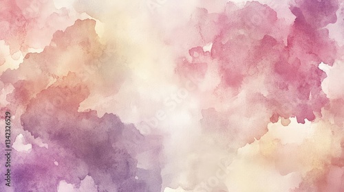 Abstract Watercolor Background with Pastel Pink Purple and Orange Hues