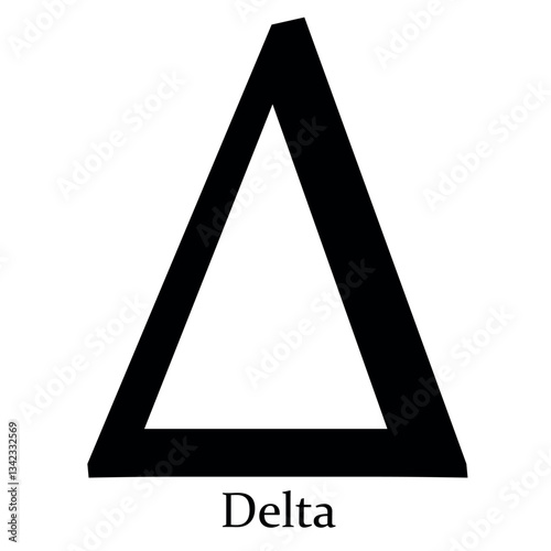 Delta alphabet symbol Beta vector illustration