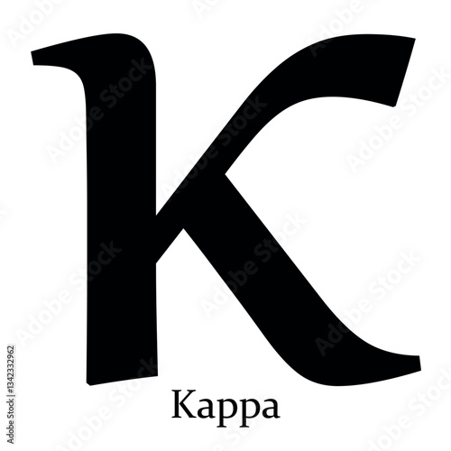Kappa alphabet symbol Beta vector illustration