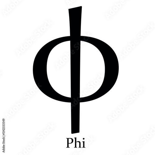 Phi alphabet symbol Beta vector illustration