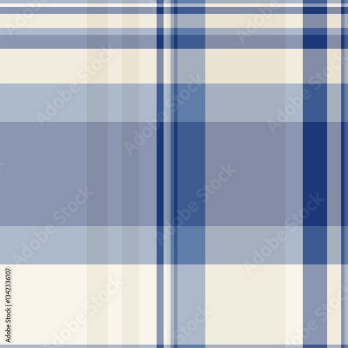 Elegant blue and cream plaid pattern.  Subtle texture and calming color palette ideal for website backgrounds, textile designs, or packaging.
