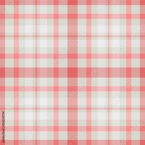 Home plaid tartan texture, advertising fabric check pattern. Colorful textile seamless vector background in white and light colors.