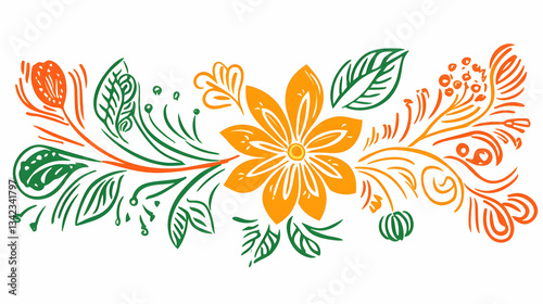 Autumn floral design, leaves and flower arrangement, white background, fall decoration, website header